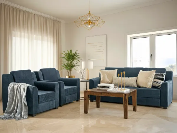 Erica Upholstered 5 Seater Sofa Set